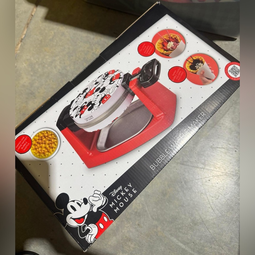 Disney Mickey Mouse Red Bubble Waffle Maker